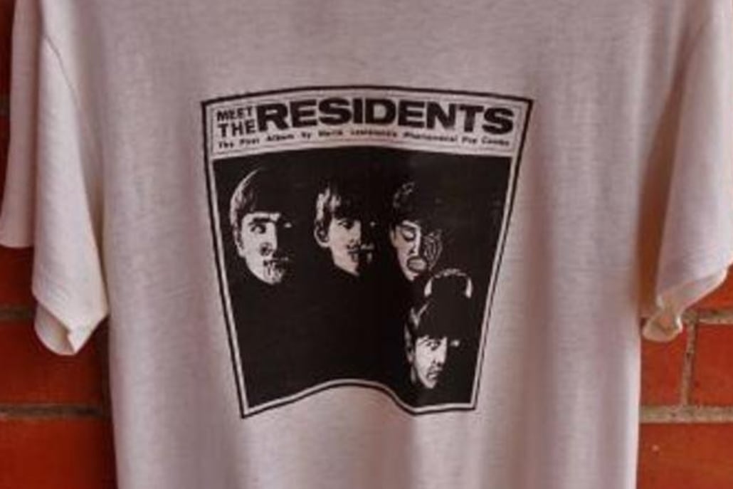 One for subversive souls, this one: The Residents making fun of The Beatles on a 1974 promotional t-shirt.