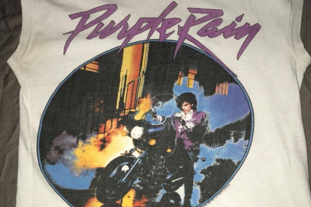 A vintage Prince muscle t-shirt from 1984.